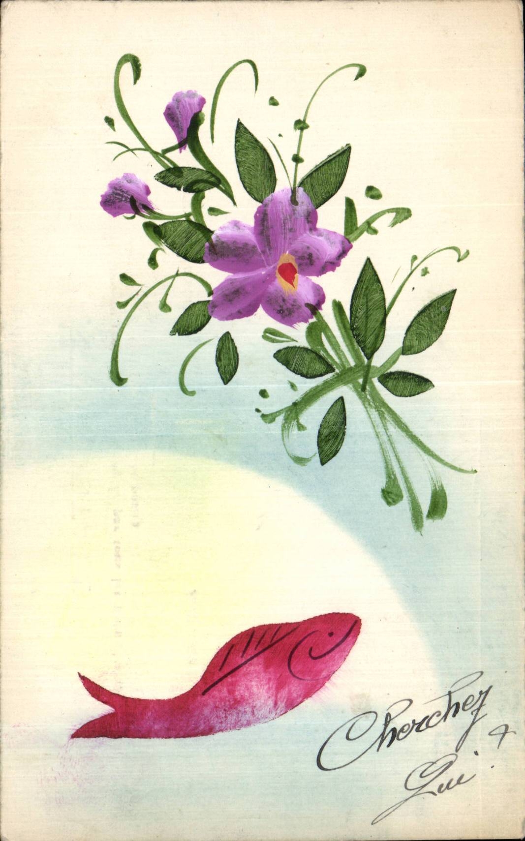 Fetes - Voeux - Poisson d Avril - April Fool - fish and - CPA