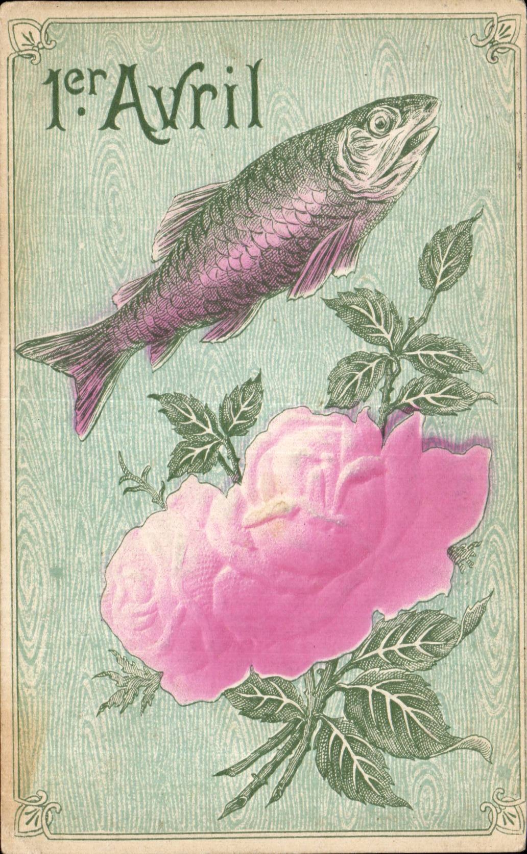 Fetes - Voeux - Poisson d Avril - April Fool - fish and - CPA