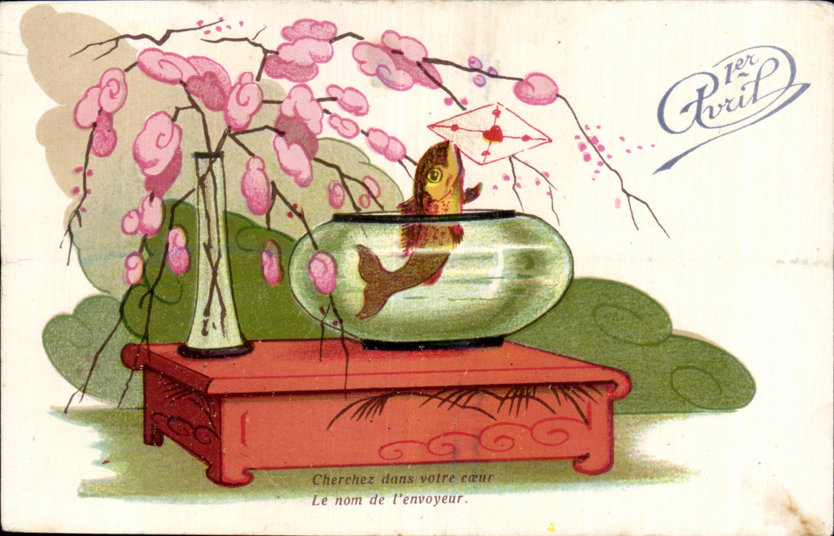 Fetes - Voeux - Poisson d Avril - April Fool - Fish with letter - CPA