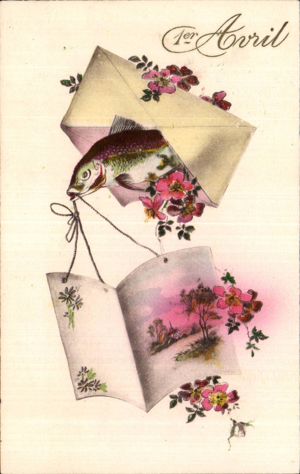 Fetes - Voeux - Poisson d Avril - April Fool - fishy letter - CPA