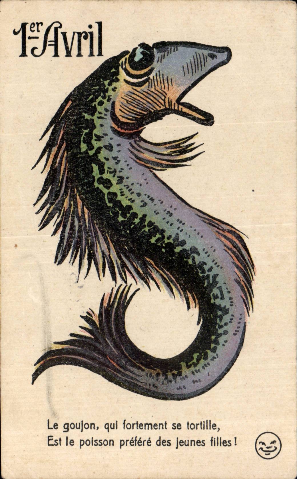 Fetes - Voeux - Poisson d Avril - April Fool - surprised fish - CPA