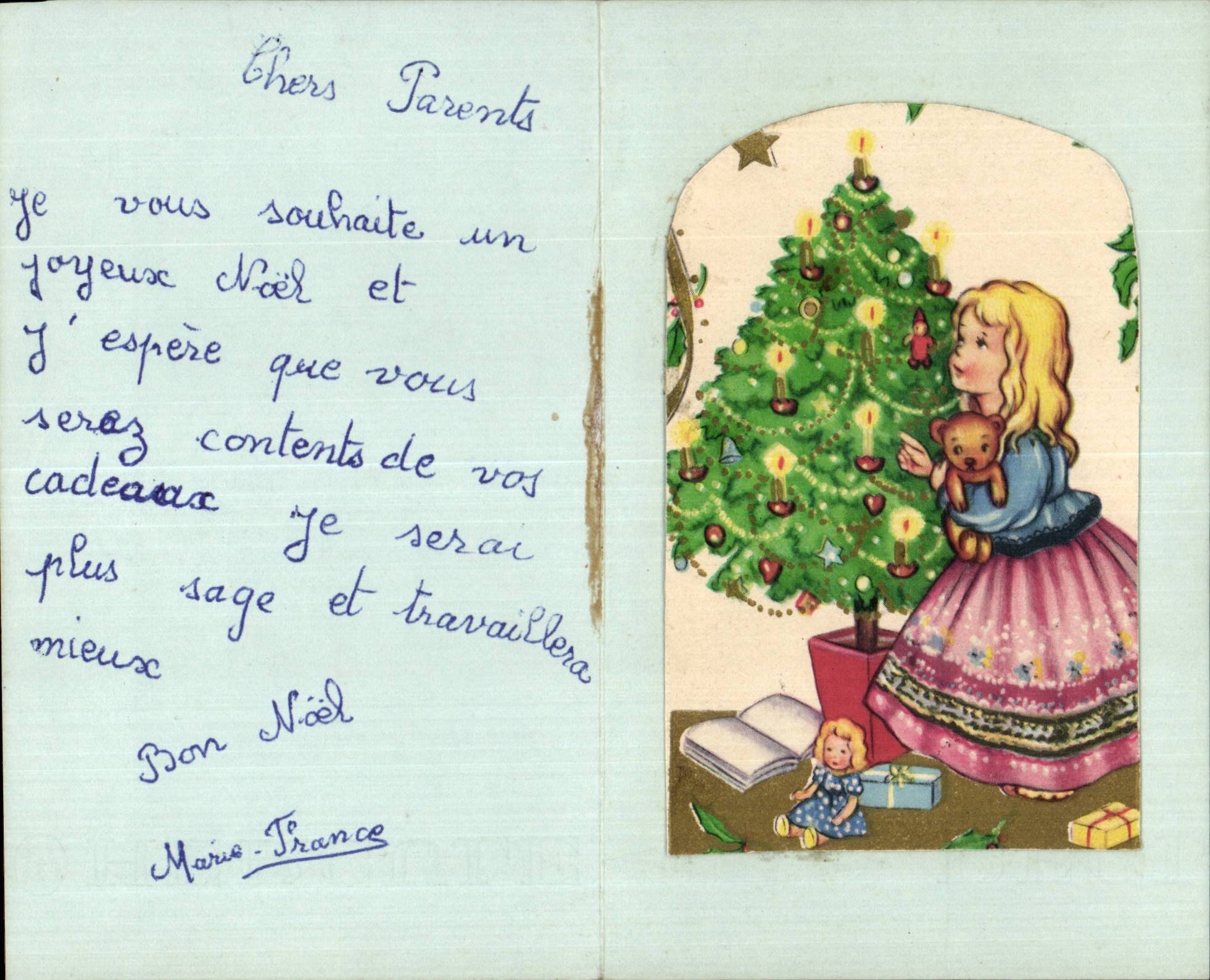 Fetes - Voeux - Noel - Christmas - little girl and her christmas tree - CPA