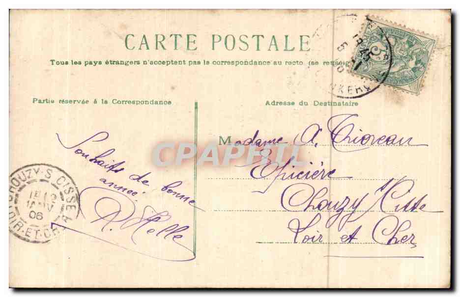 Fetes - Voeux - Bonne Anne - New Year - Birds and nest Hirondelles - CPA — Rückseite