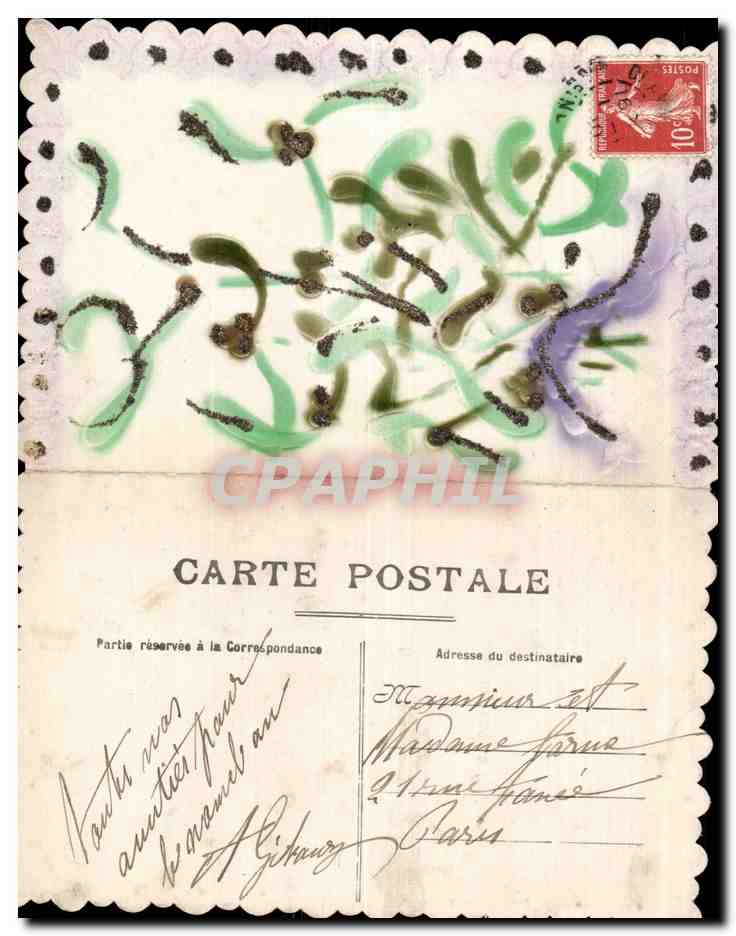 Fetes - Voeux - Bonne Anne - New Year - houx - holly - CPA