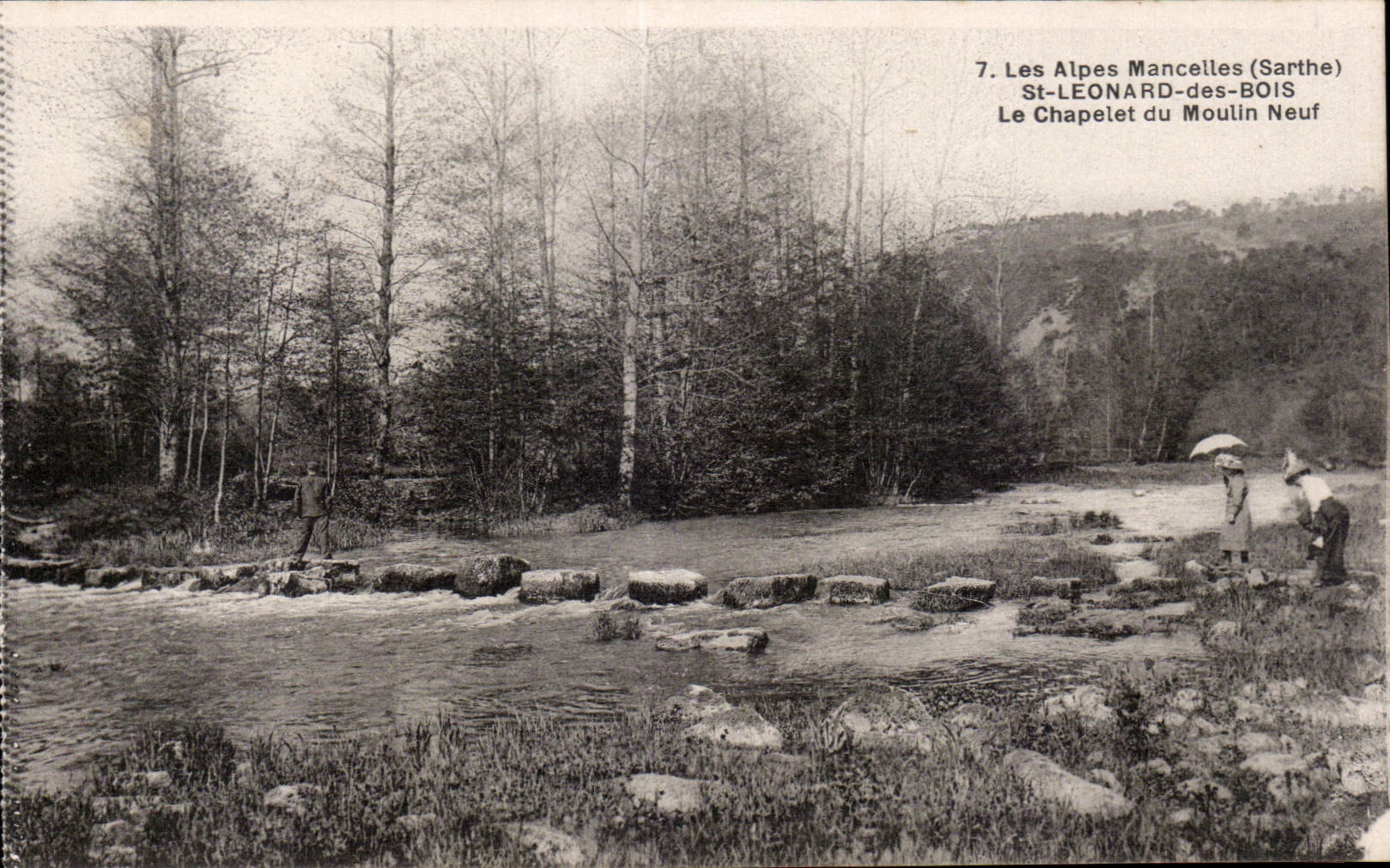 Les Alpes Mancelles (Sarthe) — St-LEONARD-des-BOIS — Le Chapelet du Moulin Neuf — Imp. A. Dolbeau, Le Mans