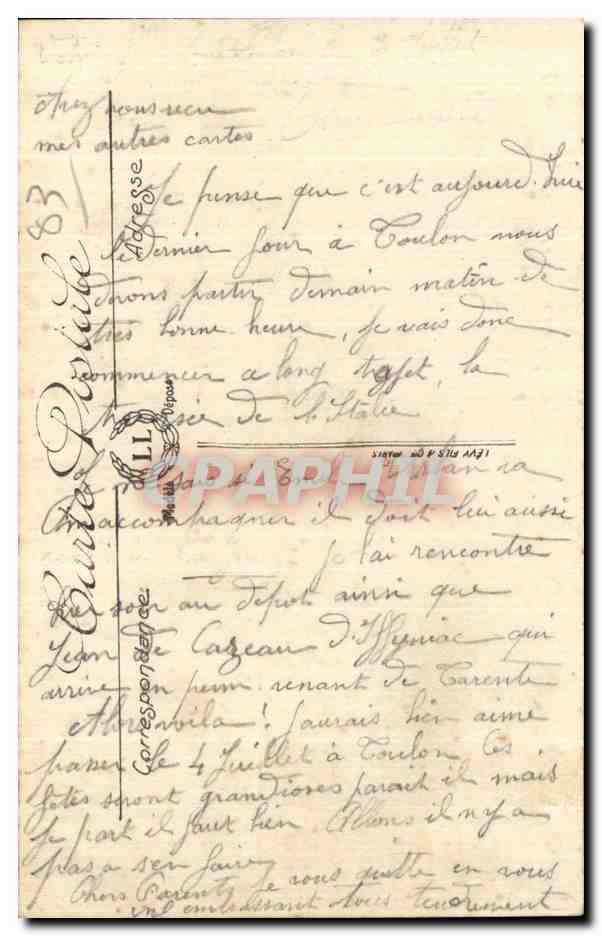 Toulon - Le Quai Cronstadt - CPA — Verso