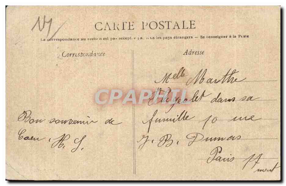 CAEN - Le Théâtre — Collection AD — n°34 — Verso