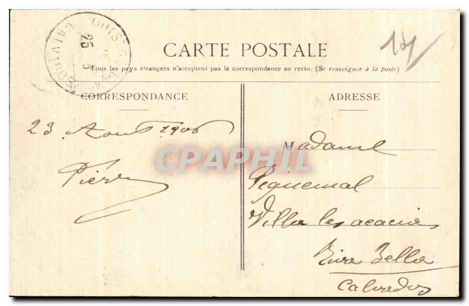 Cabourg - L Hotel de Ville - CPA — Rückseite
