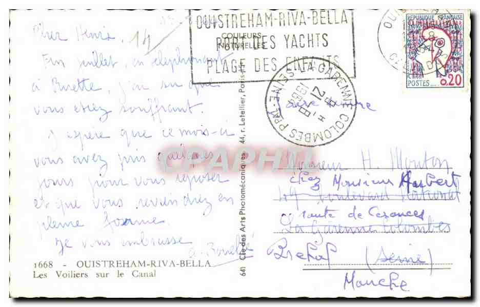 Ouistreham Riva Bella - Les Voiliers sur le Canal - CPA  — Rückseite