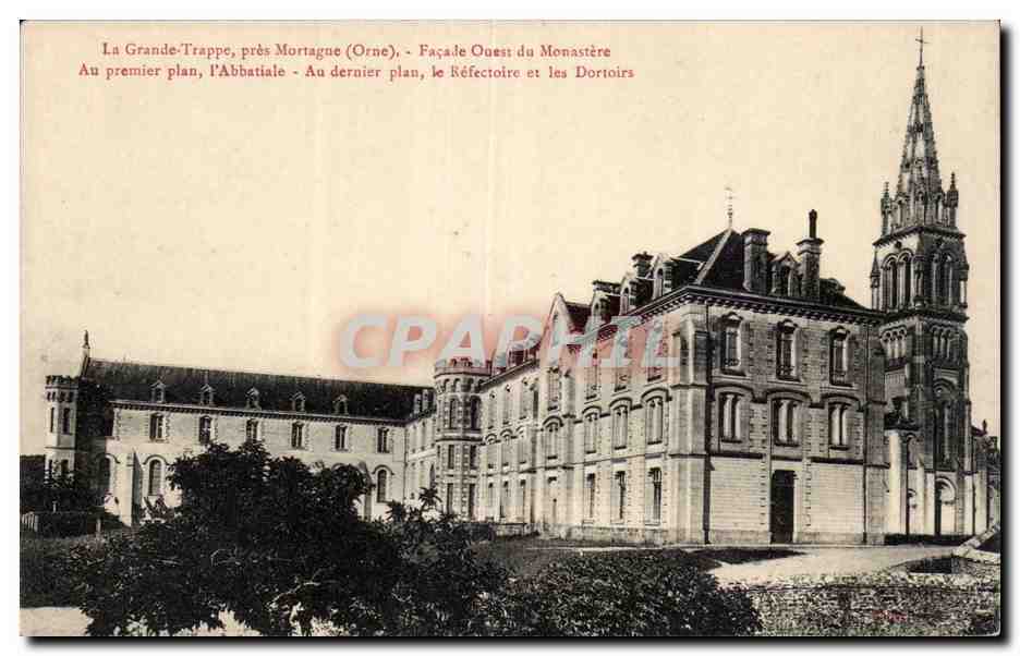 La Grande-Trappe, in der Nähe von Mortagne (Orne) — Westfassade des Klosters — Abtei, Refektorium und Schlafzimmer