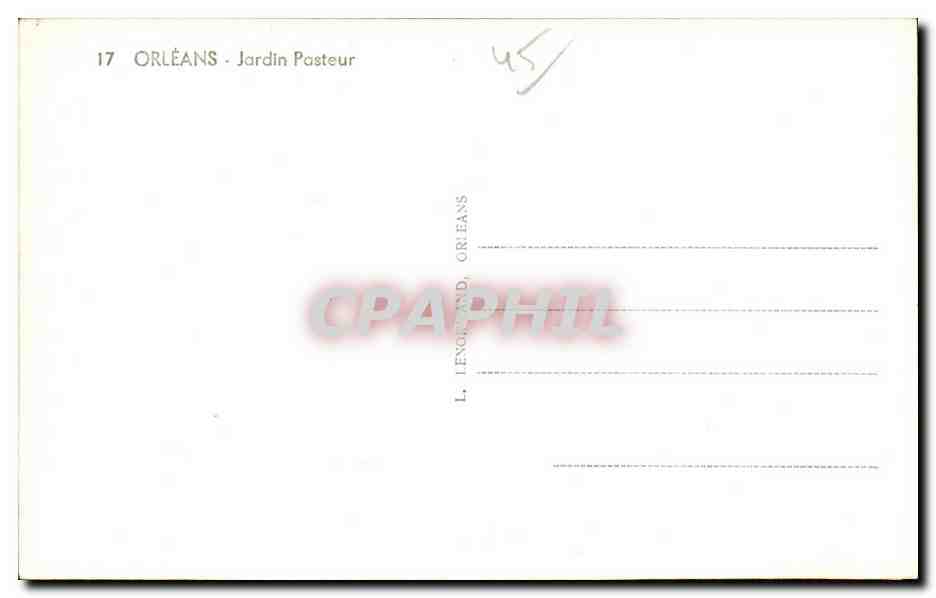 Orleans - Jardin Pasteur - CPA — Verso