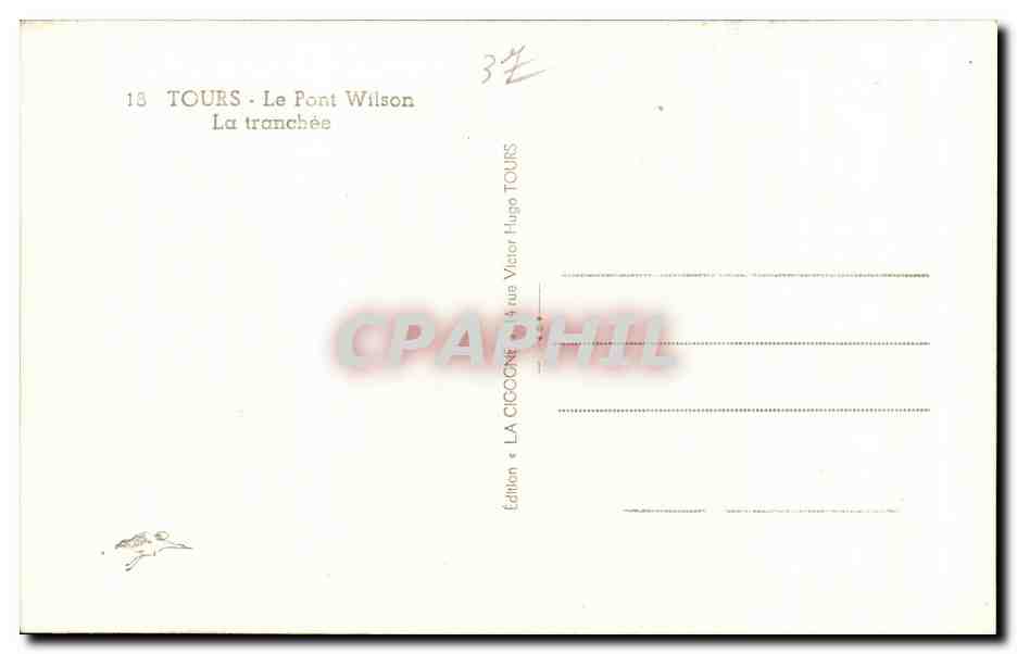 Tours - Le Pont Wilson - CPA — Rückseite
