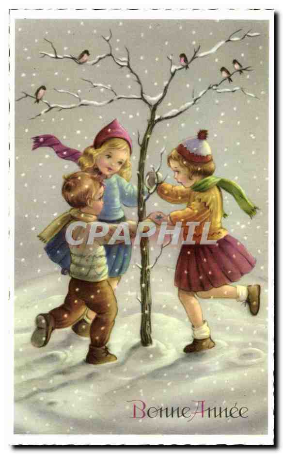Fetes - Voeux - Holiday - Bonne Annee - Happy New Year - Sweet Children Playing - CPA 