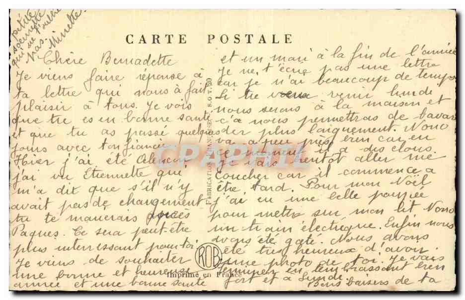 Fetes - Voeux - Holiday - Bonne Annee - Happy New Year - Country Landscape - CPA  — Rückseite