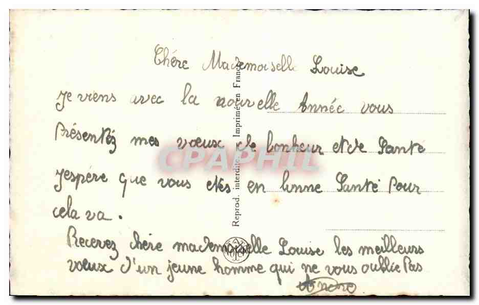 Fetes - Voeux - Holiday - Bonne Annee - Happy New Year - CPA  — Rückseite