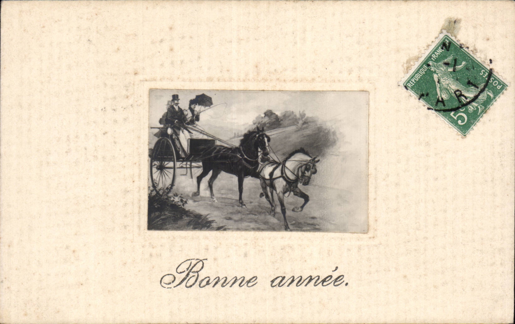 Fetes - Voeux - Holiday - Bonne Annee - Happy New Year - cheval - horse - CPA 