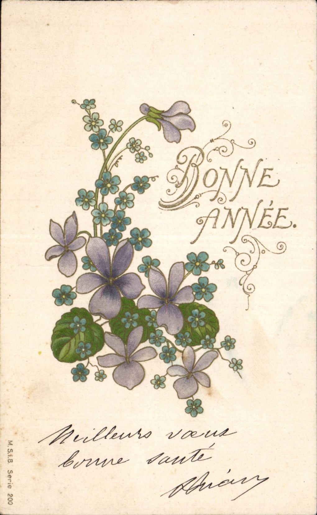 Fleurs de violette — Bonne Année — M.S.I.B. Série 200