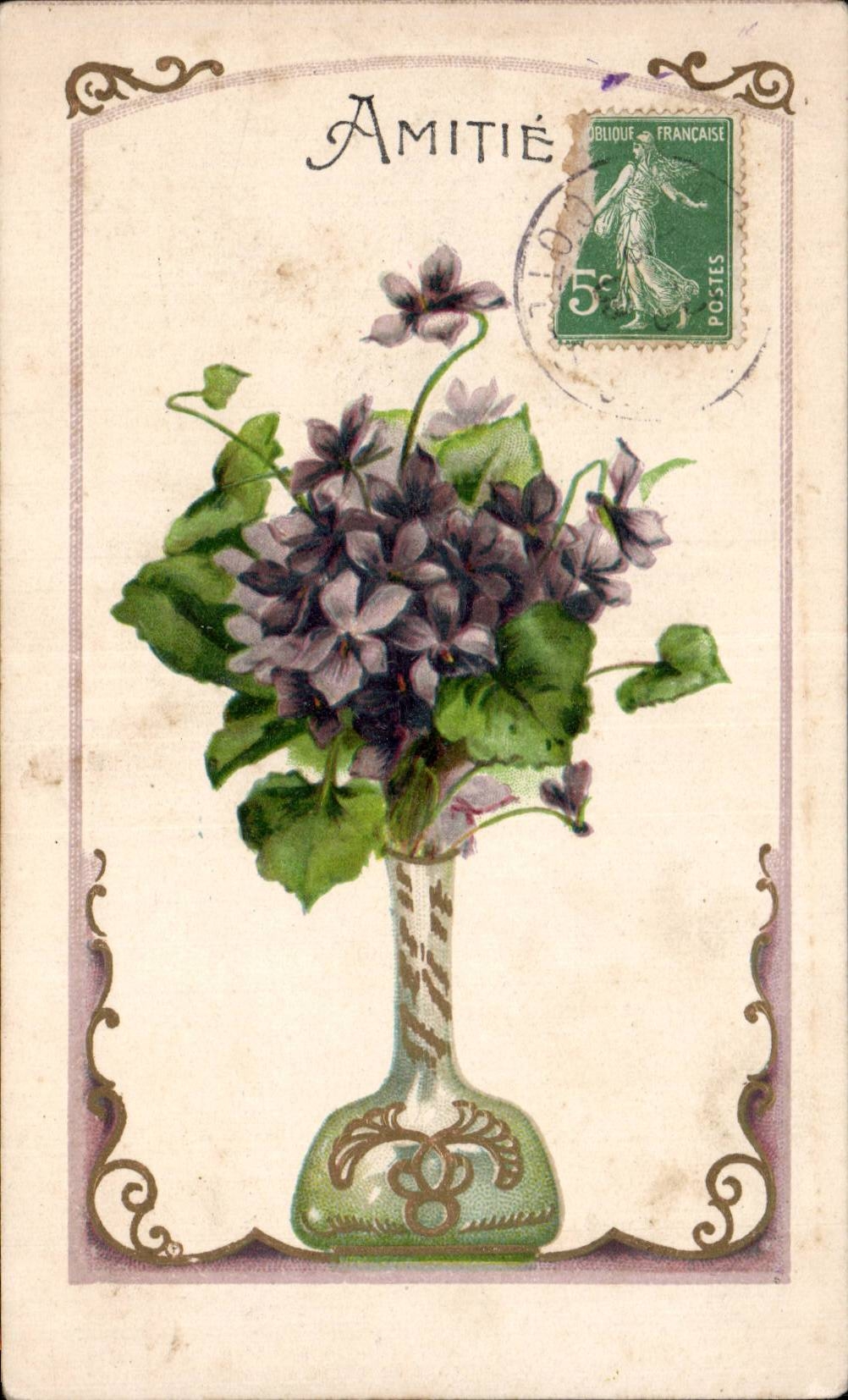 Fleurs Amitie - CPA 