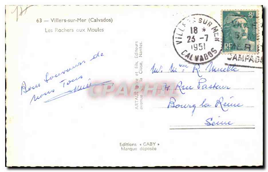 Les Rochers aux Moules — Villiers-sur-Mer (Calvados) — Ediciones GABY — Reverso