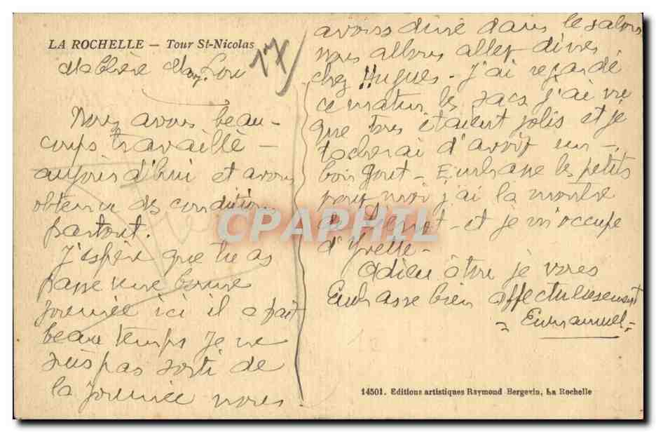La Rochelle - Tour St Nicolas - CPA  — Verso