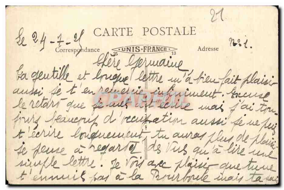 CPA Chatillon sur Seine Place de la Poste Hotel de ville — Rückseite