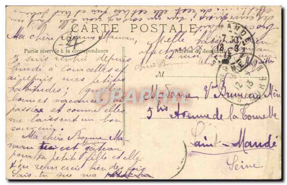 CPA Gaillon Portail du chateau des archeveques de Rouen  — Rückseite