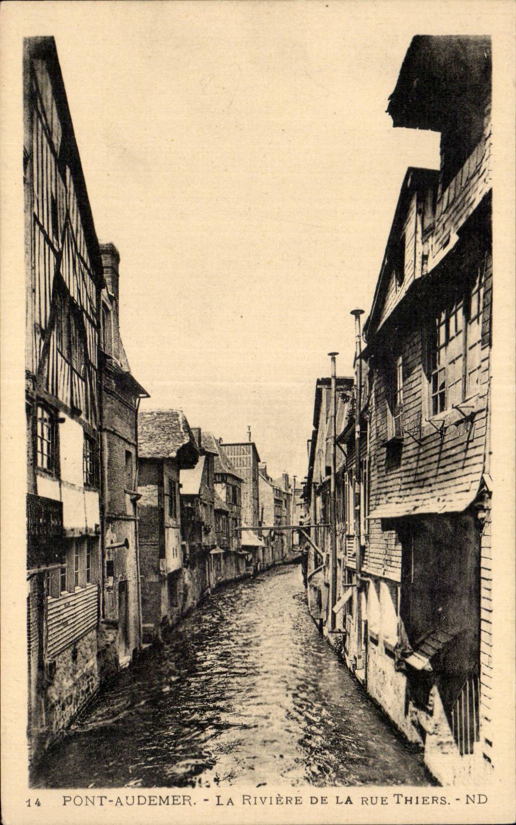 Pont-audemer - La rivière de la rue Thiers - ND