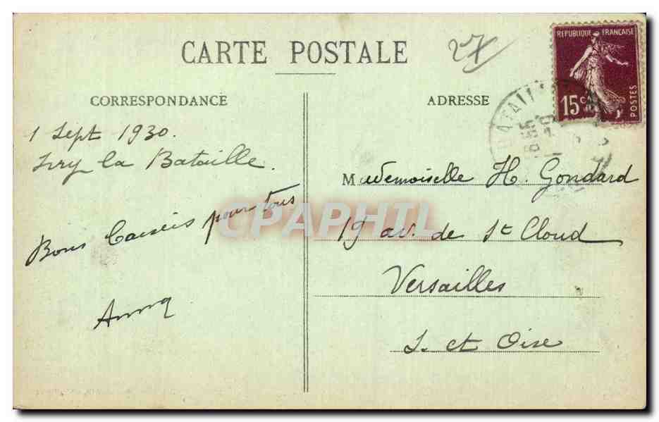 CPA Ivry la Bataille L hotel de ville et boulevard de la gare — Rückseite