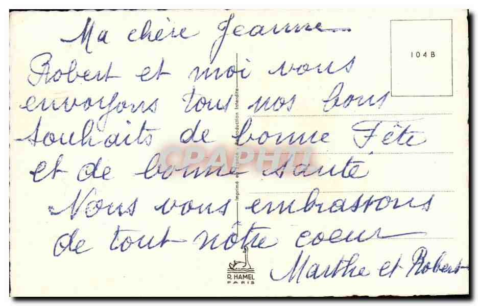 CPA Fantaisie Fleurs Bonne fete Fer a cheval — Rückseite