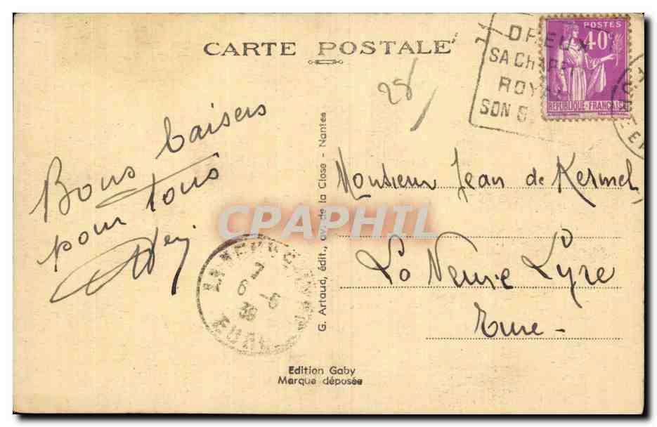 Dreux (E.-et-L.) — Grande-Rue — Au fond, le Beffroi, ancien Hôtel de Ville — Éditeur Gaby, n°20 — Rückseite