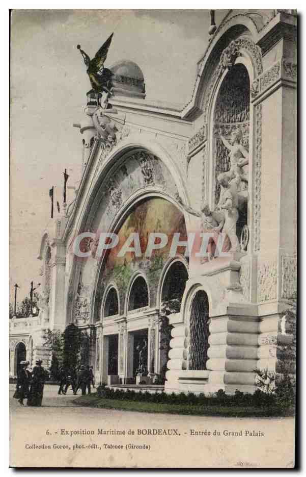 Exposition Maritime de Bordeaux — Entrée du Grand Palais — Collection Gorce, phot.-édit., Talence (Gironda)