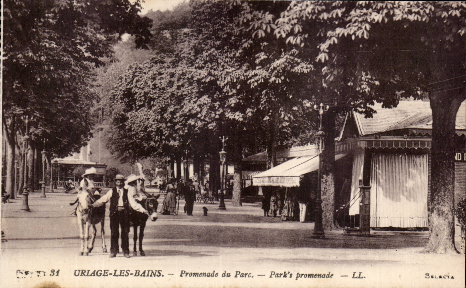 Uriage les Bains - Les Promenades - ane - donkey - CPA 