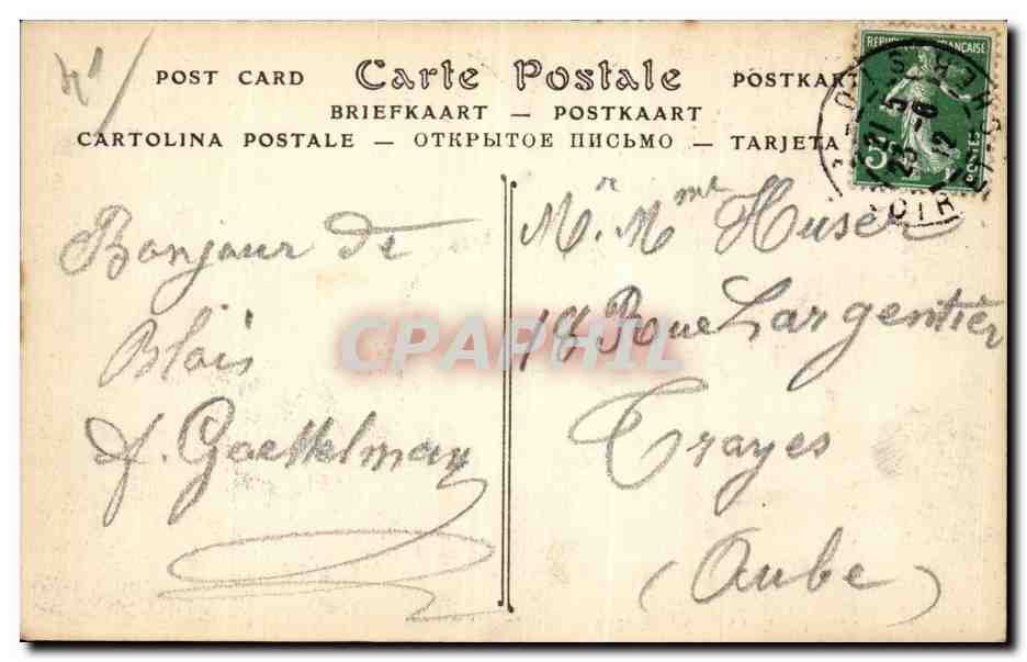 Blois - Le Chateau Attelage Cheval horse - CPA  — Verso