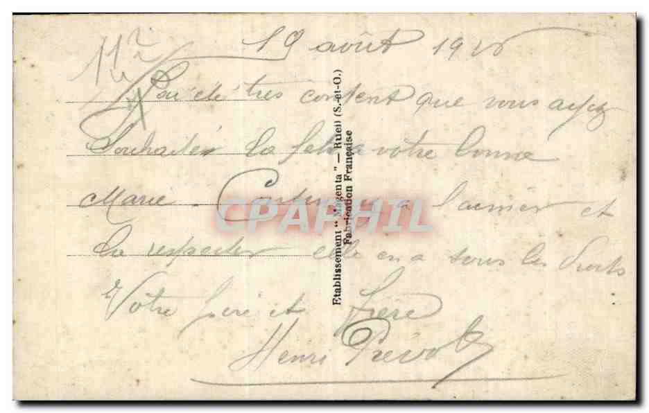 Fleurs violette - violet - CPA  — Verso