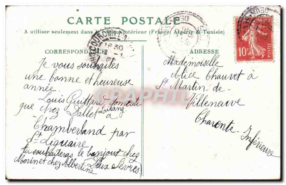Fleurs Violette - Violet - Souvenir d Amitie - CPA  — Rückseite