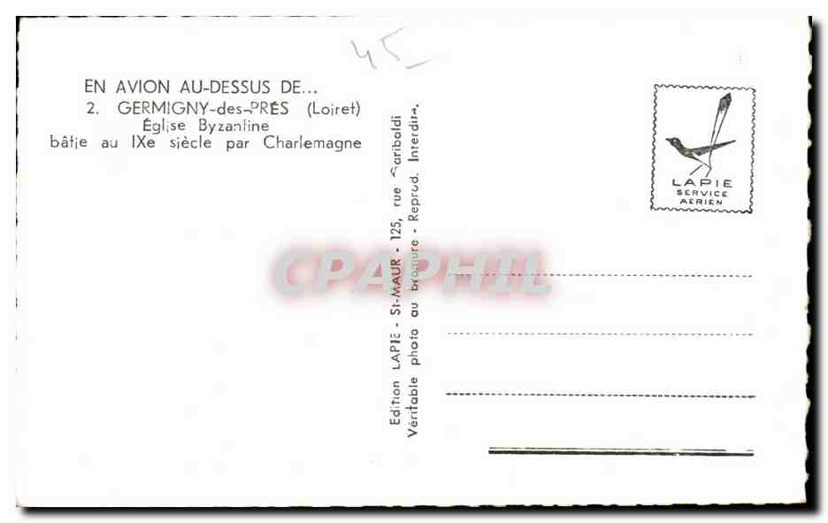 Germigny-des-Prés — Église byzantine bâtie au IXe siècle — Édition LAPIE — Verso