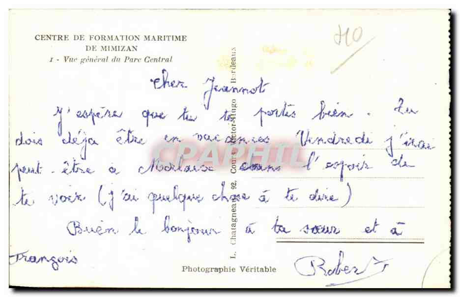 Mimizan - Centre de Formation Maritime Vue Generale du Parc Centrale - CPA — Rückseite