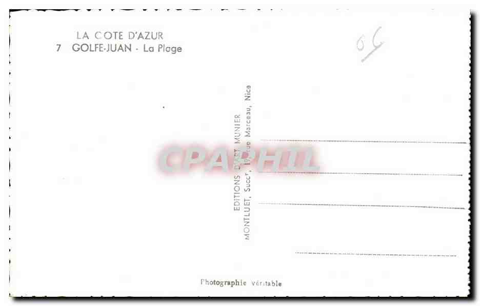 CPSM Golfe Juan la plage  — Rückseite