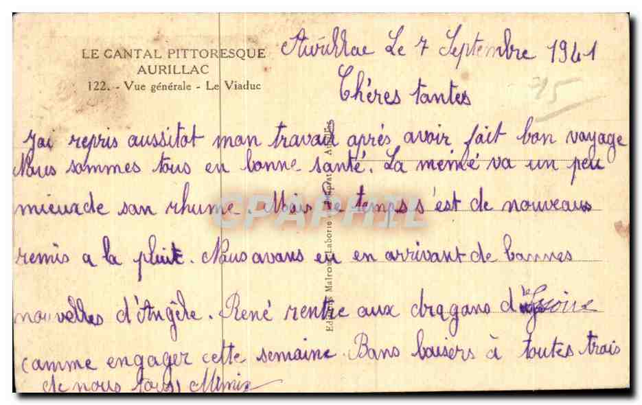 CPA Cantal Vue generale Le viaduc — Verso
