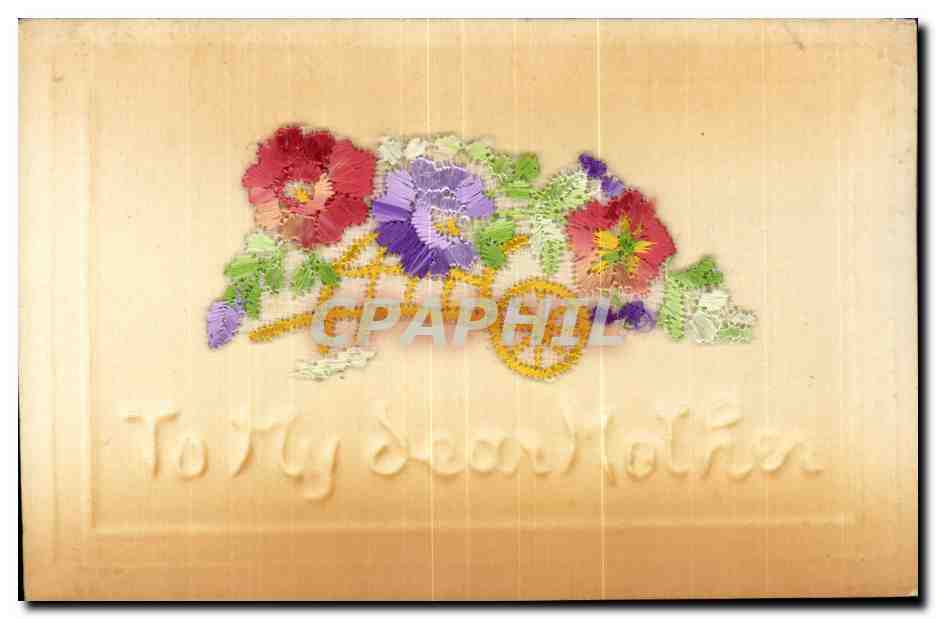 CPA Fantaisie Carte avec dentelle To my dear mother Fleurs