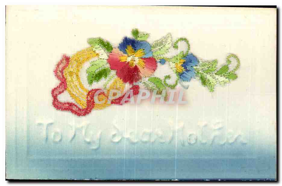 CPA Fantaisie Carte avec dentelle To my dear mother Fleurs