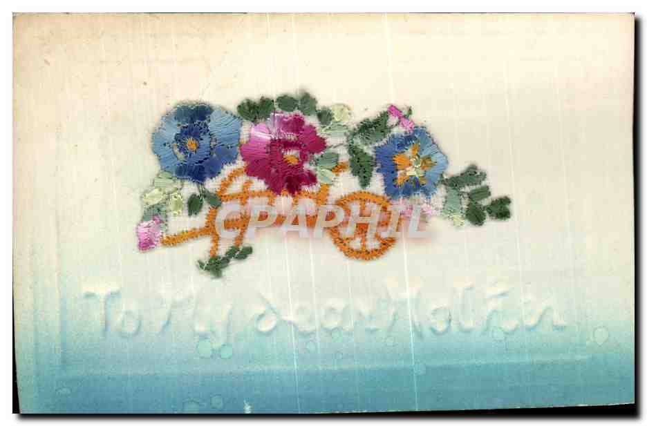CPA Fantaisie Carte avec dentelle To my dear mother Fleurs