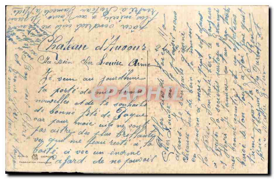 CPA Fantaisie Decor brode Joyeuses Paques Easter France Angleterre — Rückseite