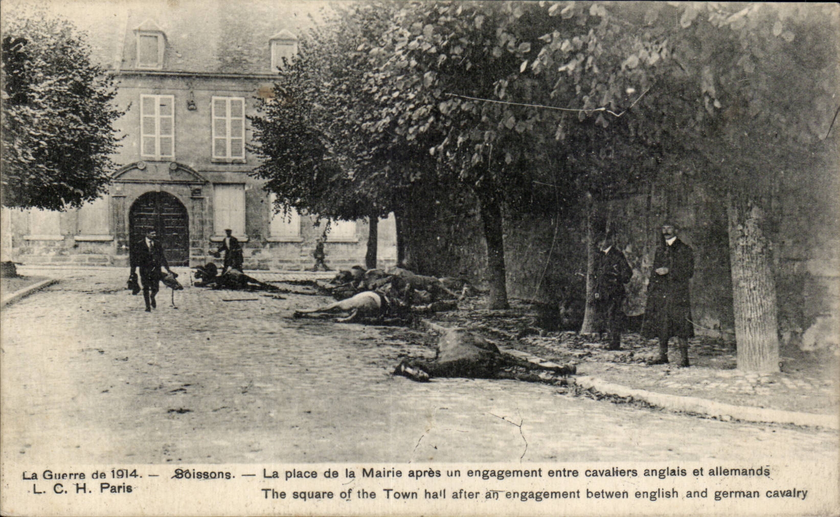 Bôissons — La plaza del Ayuntamiento después de un enfrentamiento entre caballeros ingleses y alemanes — L. C. H. París