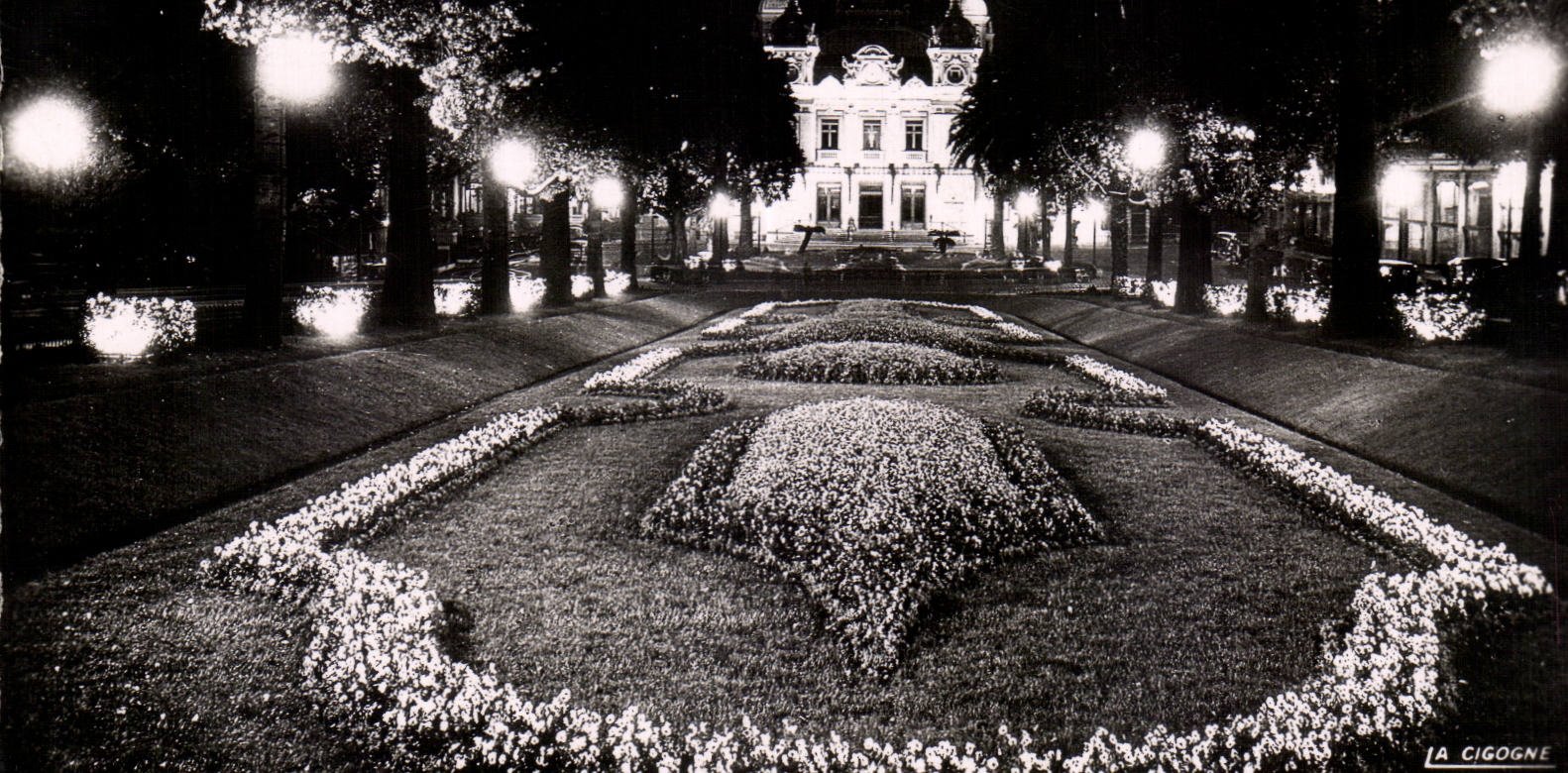 CPSM Monaco monte Carlo Le casino et les jardins illumines