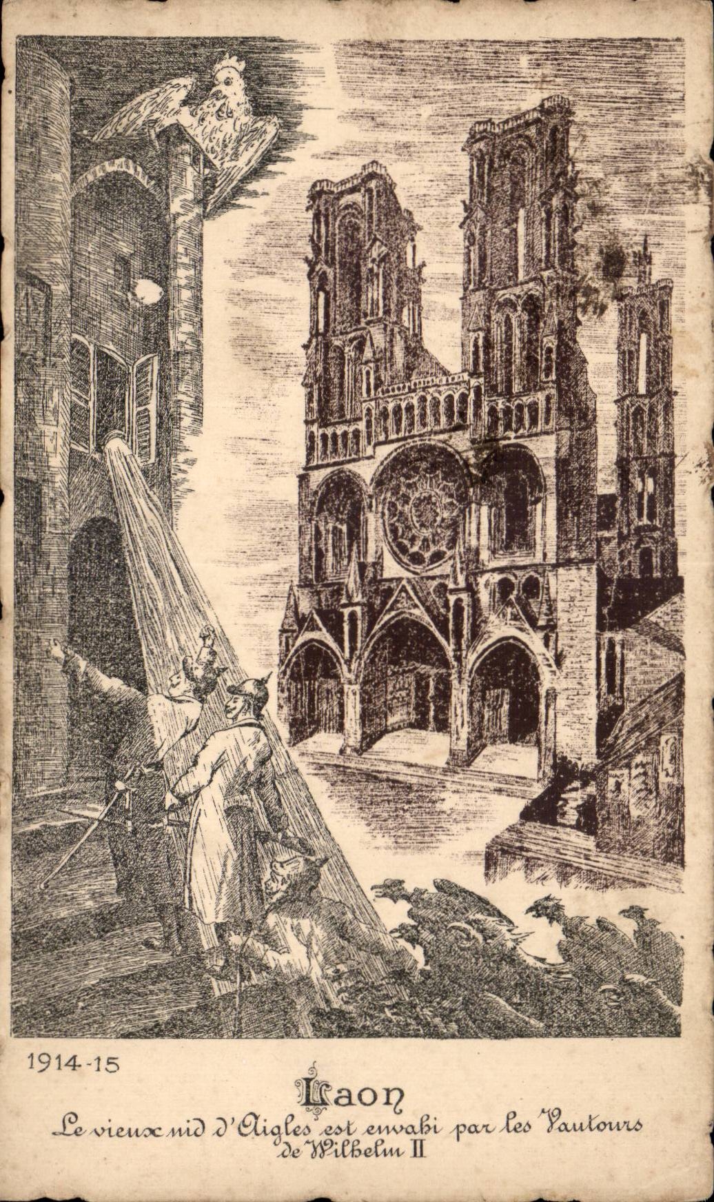 Laon — Die Kathedrale, von Falken eingenommen — Wilbelin II