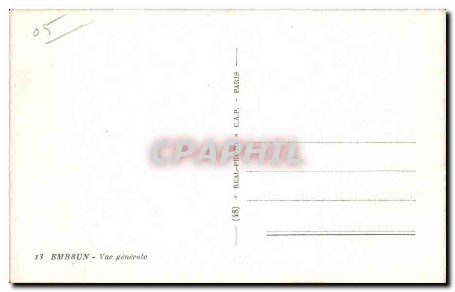 Embrun — Vue générale — C.A.P. (48) — Paris — Rückseite