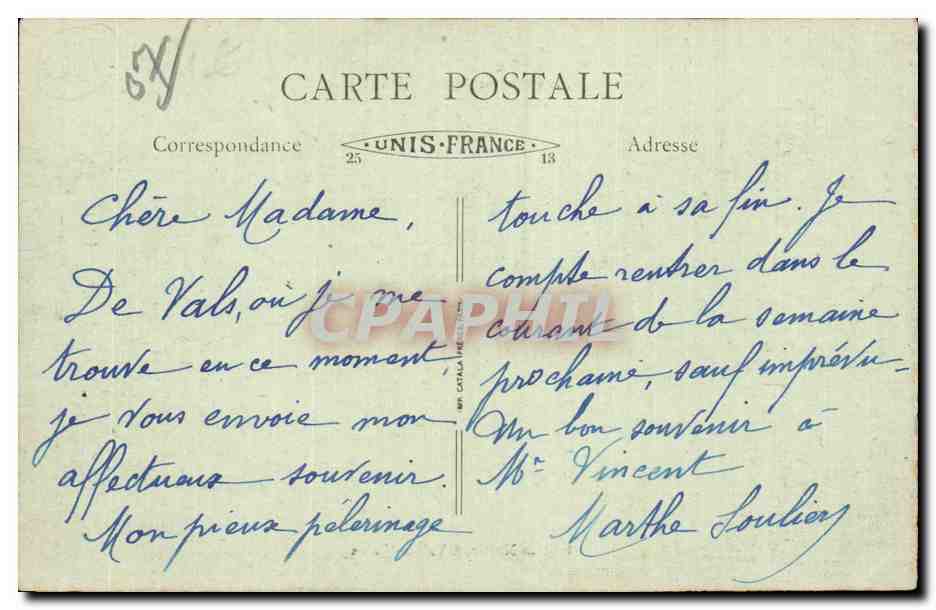Vals-les-Bains — Environs de Vals-les-Bains, Vue générale de la Vallée de Bezorgues — Édition Martin, à Vals-les-Bains — Reverso