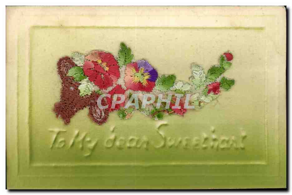 CPA Fantaisie Decor brode To my dear sweetheart