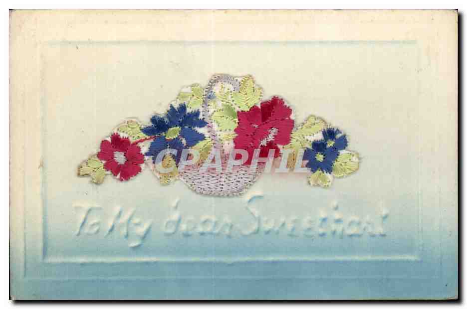 CPA Fantaisie Decor brode To my dear sweetheart